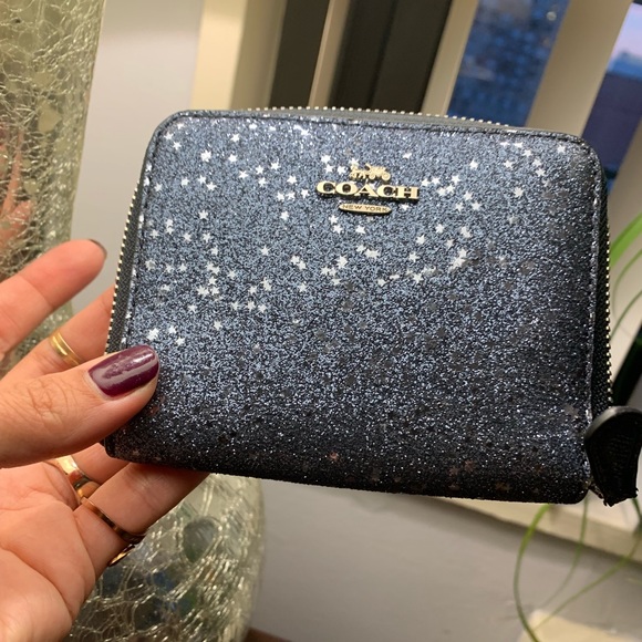 Coach Handbags - Authentic Coach canvas glitter stars zip wallet 🦋